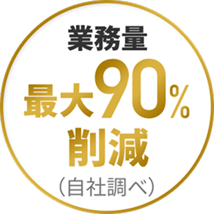 業務量最大90%削減(自社調べ)